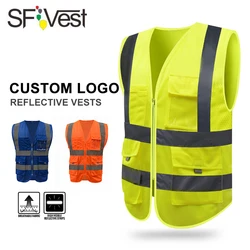 SFvest HI VIS VIZ EXECUTIVE VEST HIGH VISIBILITY Reflective mesh vest multi-pocket safety vest with reflective stripes mesh vest