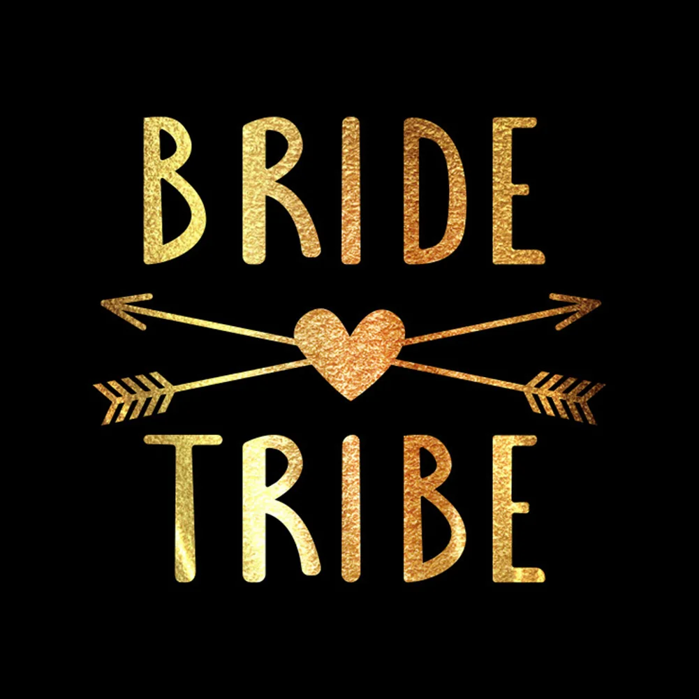 Hot Team Bride Tattoo Sticker Bridal Single Party Gilt Tattoo Sticker - Цвет: 1