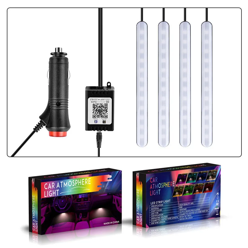 

Car Atmosphere Lamp APP Atmosphere Light Car LED Colorful Sound Control Foot Lamp Interior LED Strips For Car Auto Accessories