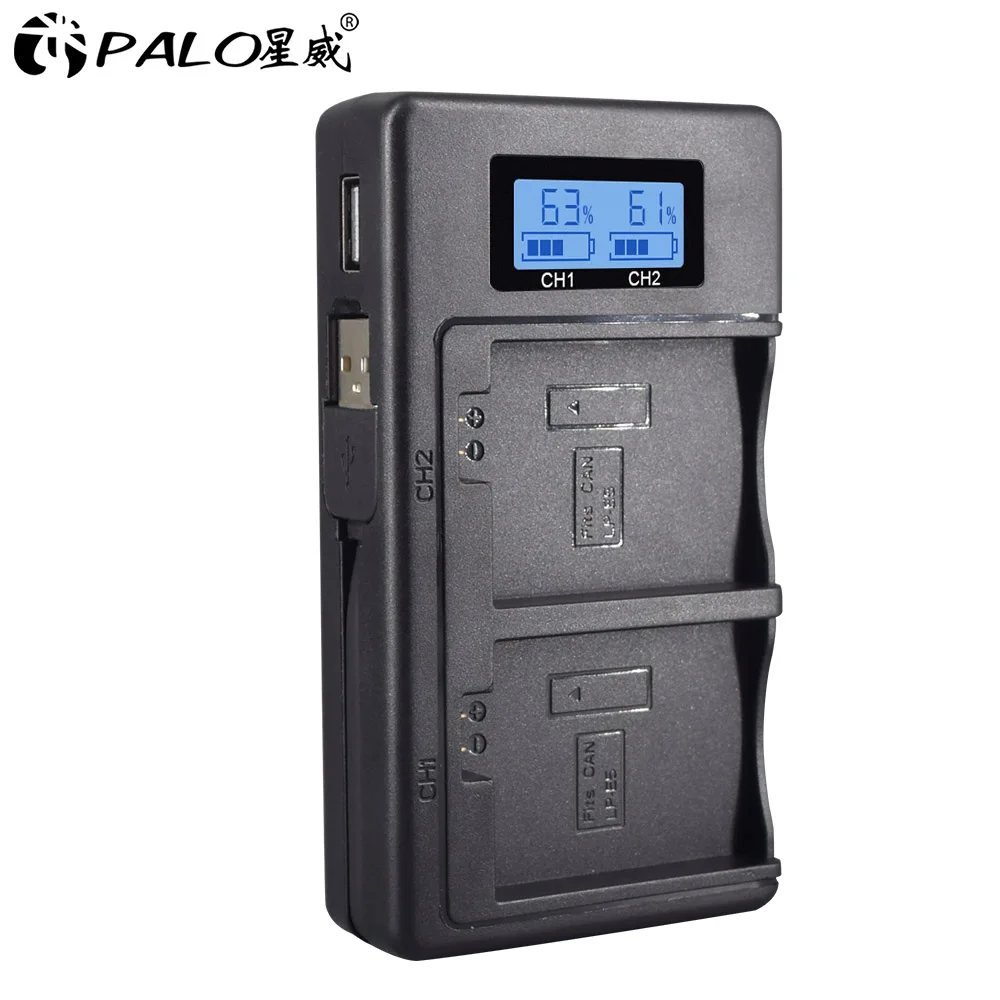 PALO LPE5 LP-E5 LP E5 зарядное устройство ЖК-дисплей двойной слот USB зарядное устройство для Canon EOS 450D 500D 1000D Kiss X3 Kiss F Rebel Xsi камера