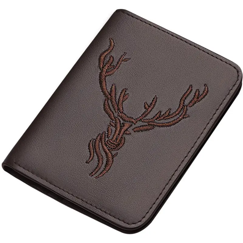 men's wallet short wallet for male real leather new design fashion small thin wallet - Цвет: brown