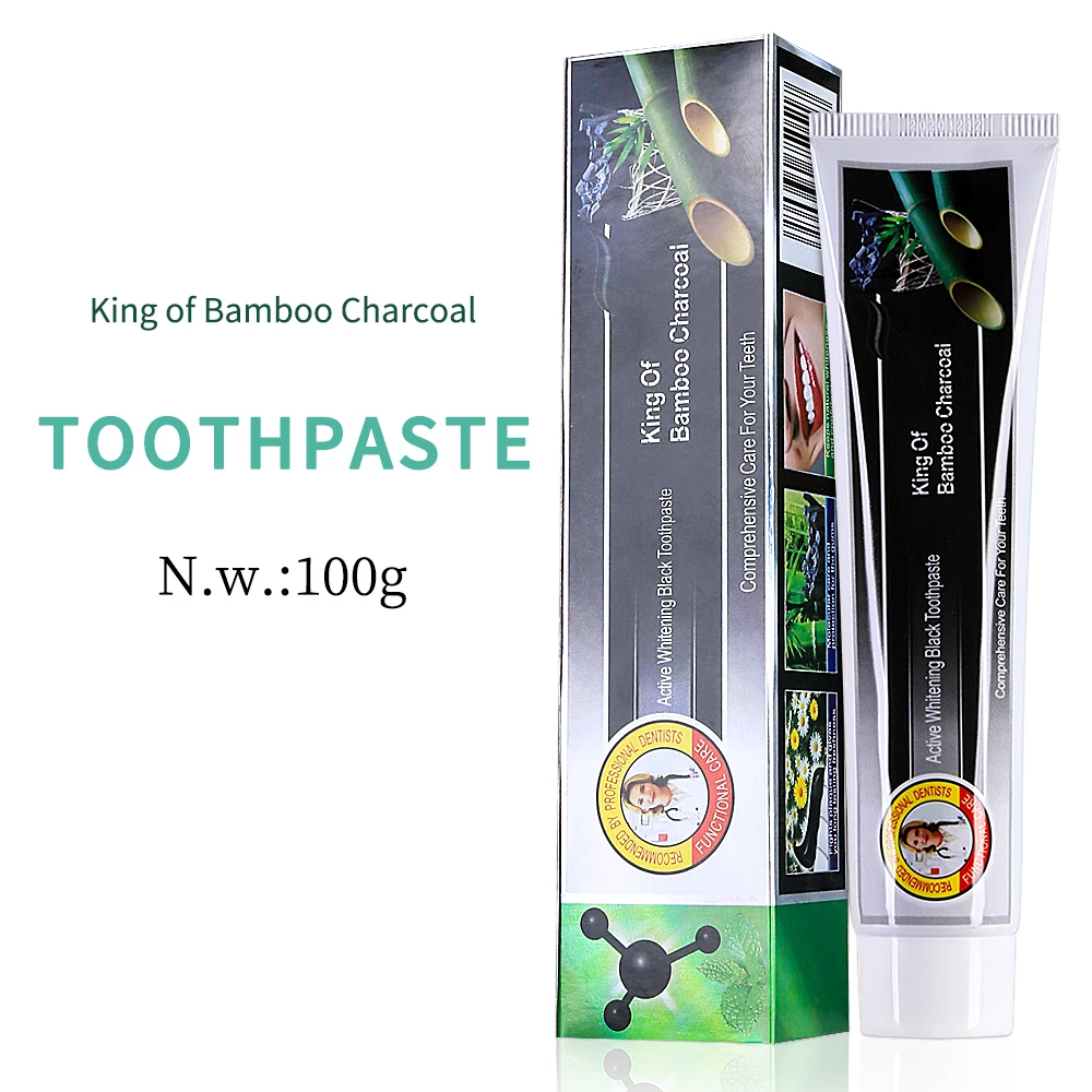 

160g Natural Active Whitening Black Toothpaste Bamboo Charcoal Comprehensive Care Teeth
