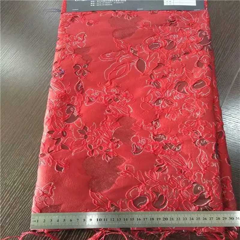 Новейшая нигерийская жаккардовая парчовая ткань высокого качества с бисером и блестками, парчовая ткань для свадьбы DHL05