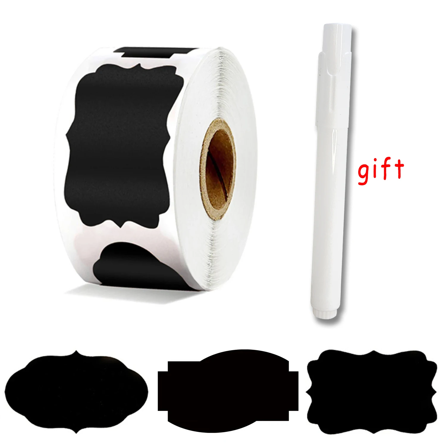 Etiquetas adhesivas para pizarra, rollo de 300 Uds. Para tarros de cocina, pegatinas extraíbles e impermeables para decoración del hogar