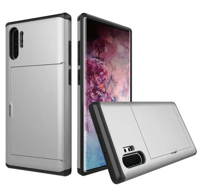 Silver Для samsung Galaxy Note10+ 5G S10 5G S9 S8 Plus S10E S7 S6 Edge Plus защитный чехол-кошелек с отделениями для карт для samsung Note 10+ 5G - Цвет: Silver
