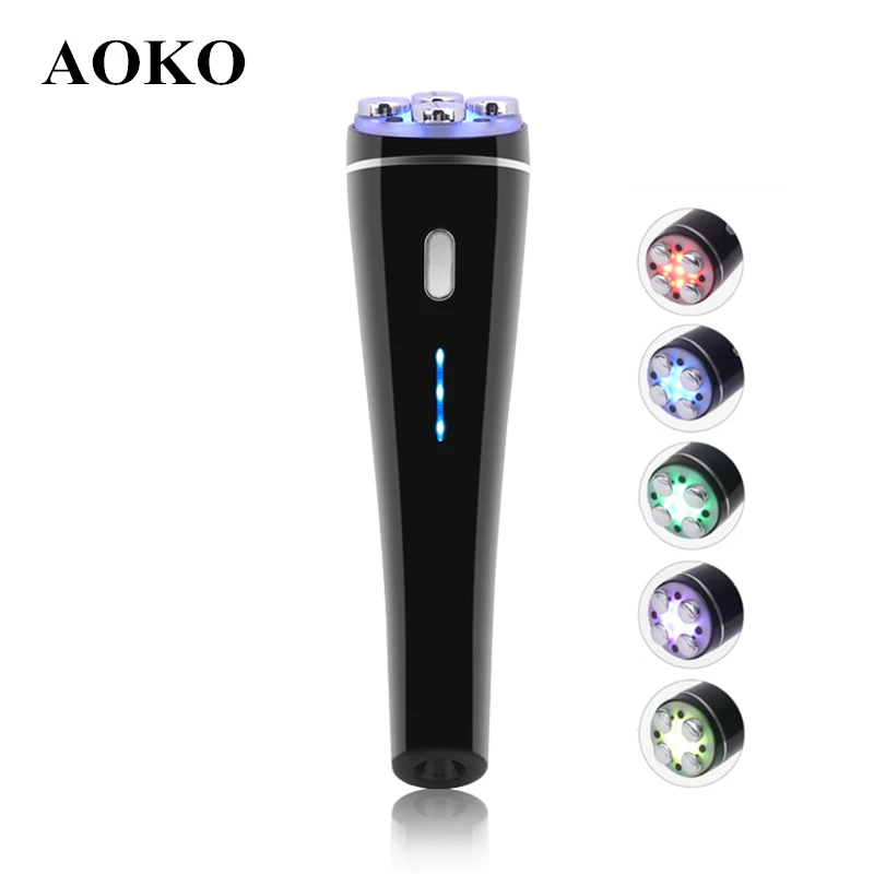 AOKO RF EMS Electroporation 5 Color LED Photon Therapy Beauty Machine Anti Aging Remove Wrinkle Ski