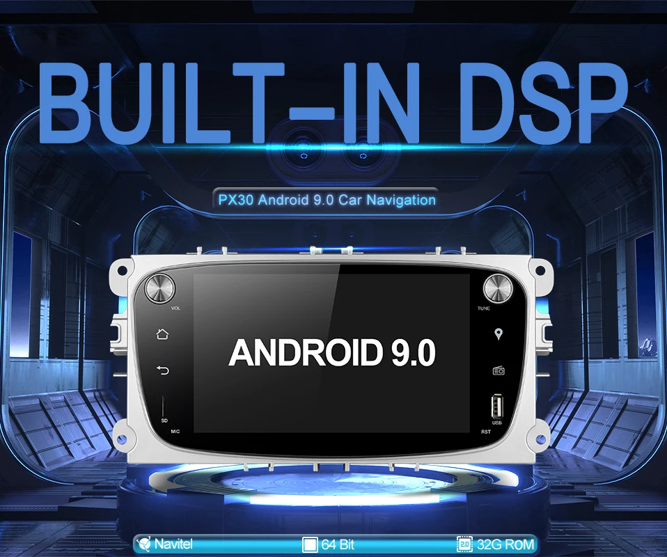 PX30 Android 9,0 автомобильный dvd для Ford focus Mondeo S-max smax Kuga c-max 2009 2010 2011 с радио gps плеер 1024*600 навигация