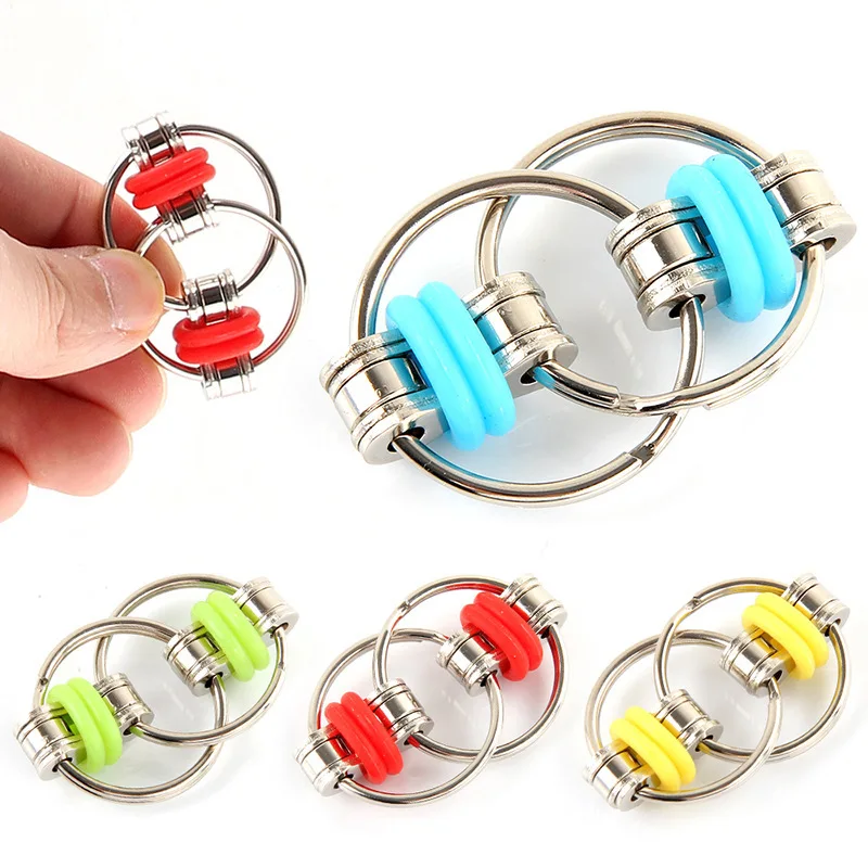 Metal Puzzle Chain Fidget Toy Vent Keychain Key Ring Anti Stress Toys for Kids Adults Stress Relieve ADHD Key Ring Sensory Toys