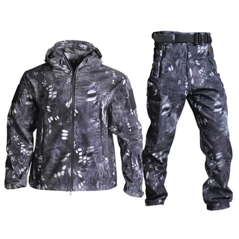 High Quality Waterproof Windproof Army Clothing Soft Shell Military Tactical Camouflage Jacket Set Hunting Jackets & Pants man new winter waterproof fishing trousers tactical softshell hunting outdoor jackets set army suit military pants