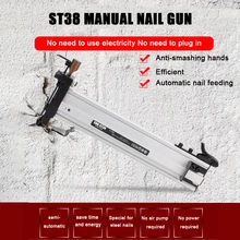 Pistolet à ongles manuel en acier ST38, Semi-automatique, à ciment, avec fente en fil, Machine à clouer