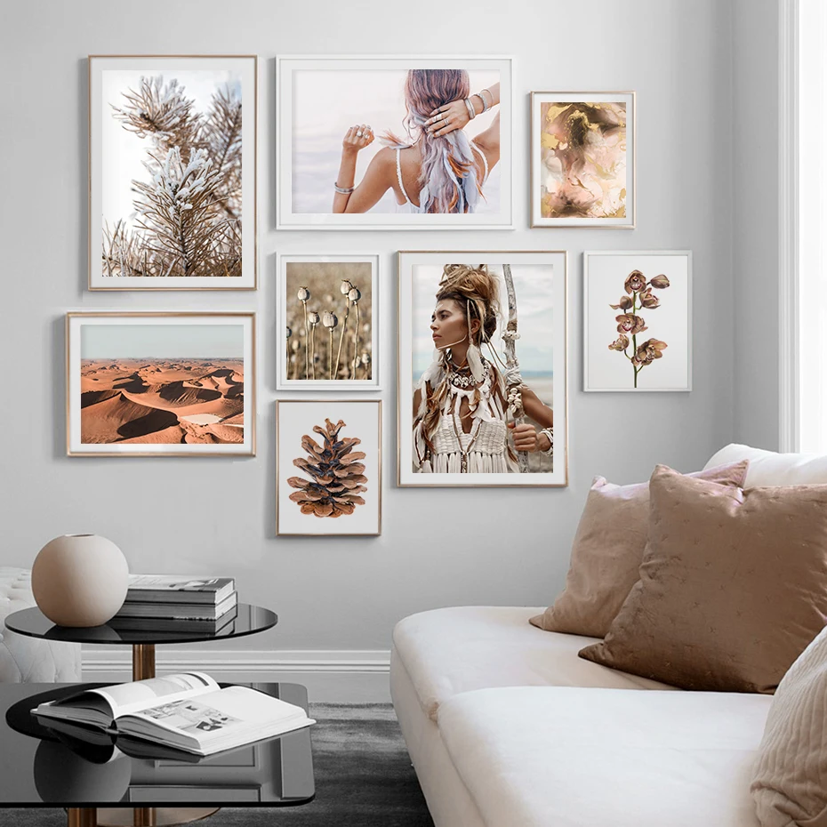 

Modern Minimalist Warm Plants Design Canvas Painting Gallery Wall Art Picture Posters and Prints Interior Living Room Home Decor
