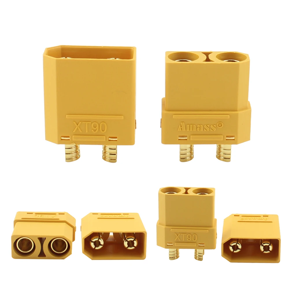 Amass XT90 XT90H Battery Connector Set 4.5mm Male Female Gold Plated Banana Plug 