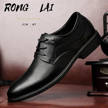 

Luxury Business Oxford Leather Shoes Men Breathable Rubber Formal Dress Shoes Male Office Wedding Flats Footwear Mocassin Homme