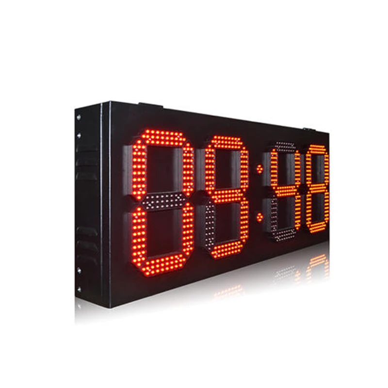 

double sided outdoor rainproof 12 inch single red 88.88 format led time and temperature display LED gas station price plate