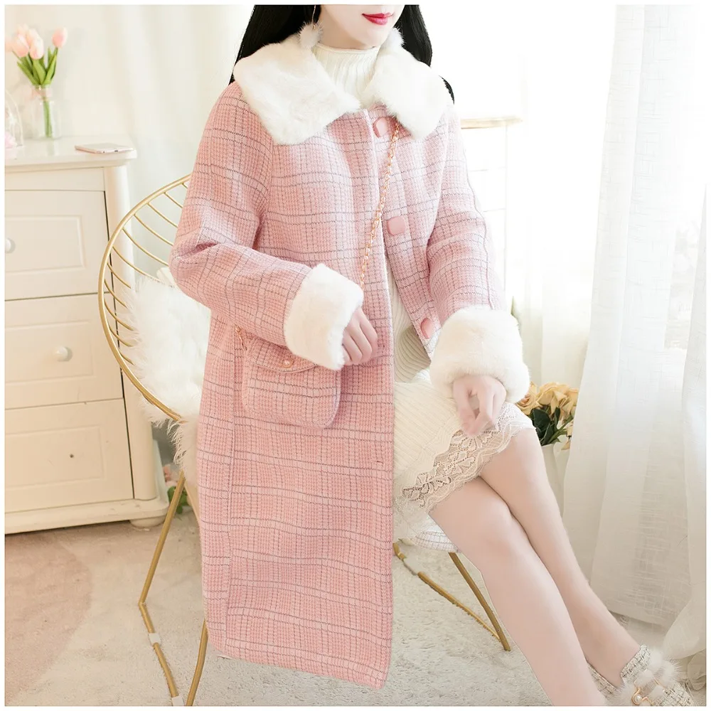SWEETXUE, Женское пальто, верхняя одежда, зимняя одежда, модная теплая овечья шерсть, женские элегантные шерстяные пальто