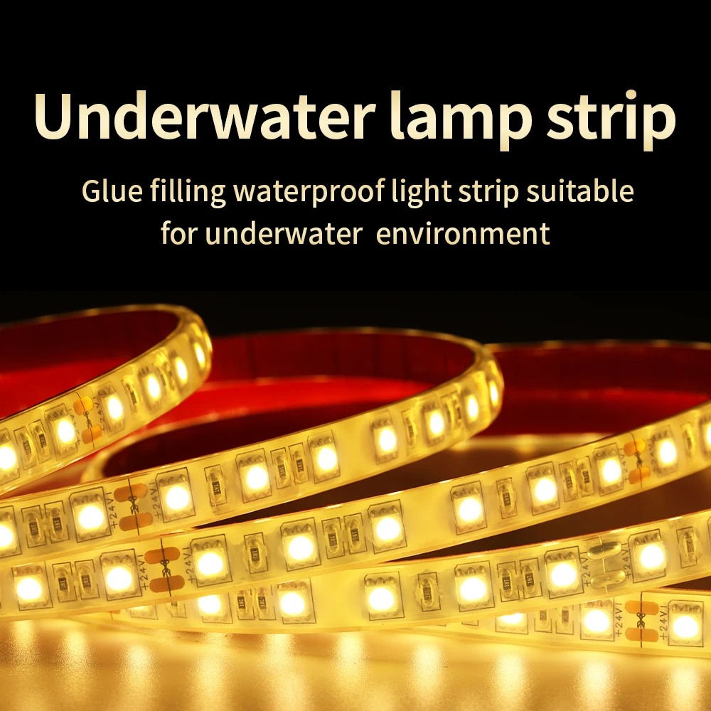 

Flexible 24v 5050 Neon LED Light Strip Glue Filling Waterproof Soft Light Band Fishing Boat Swimming Pool LED Light Bar
