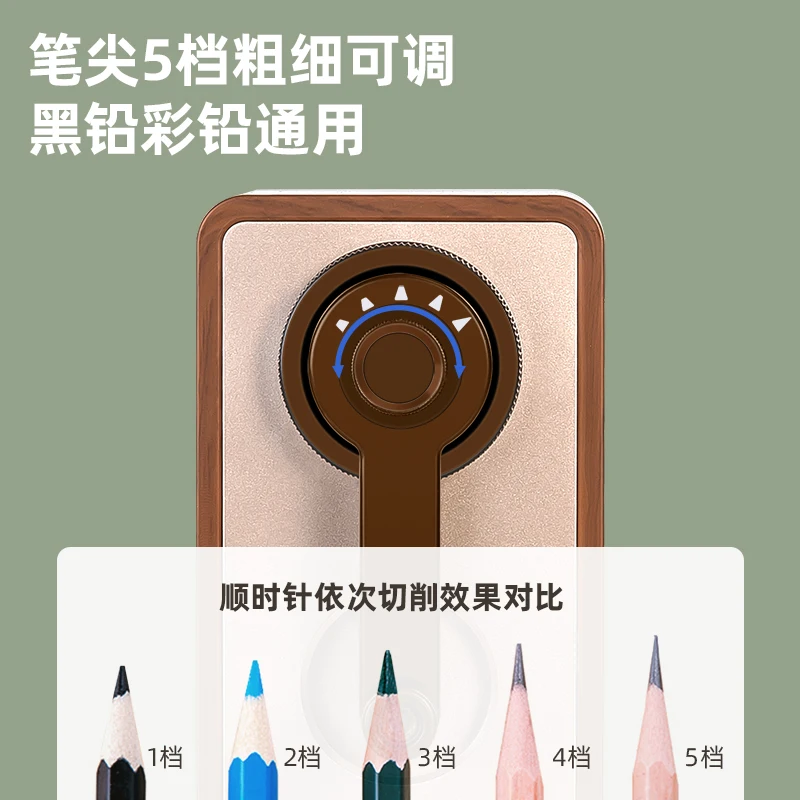 Deli Pencil Sharpening Retro Audio Modeling Manual 5-block Pencil Sharpener pencil sharpner Stationery Items Back To School
