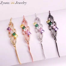 10 шт., женские радужные браслеты cz, браслеты из циркония, разноцветный Радужный ювелирный женский браслет, аксессуары в подарок