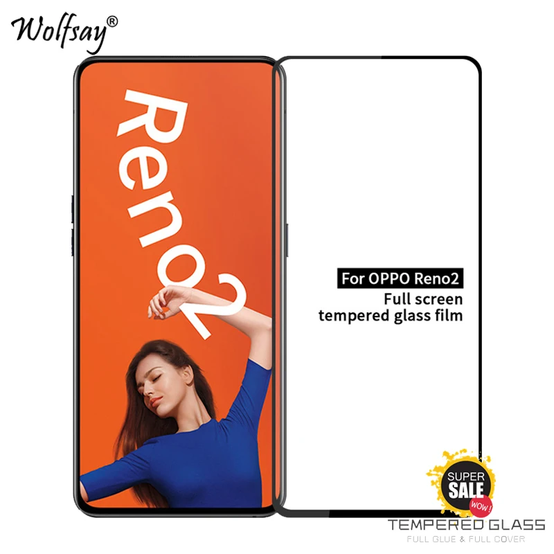 2PCS Full Glue Cover Glass OPPO Reno2 Screen Protector Tempered For Phone Film | Мобильные телефоны и аксессуары