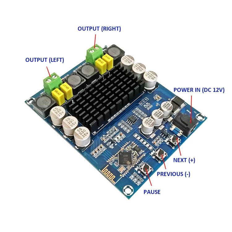 XH-M548 Bluetooth двухканальный 120 Вт Цифровой усилитель мощности плата TPA3116D2 Bluetooth цифровой аудио усилитель доска DIY