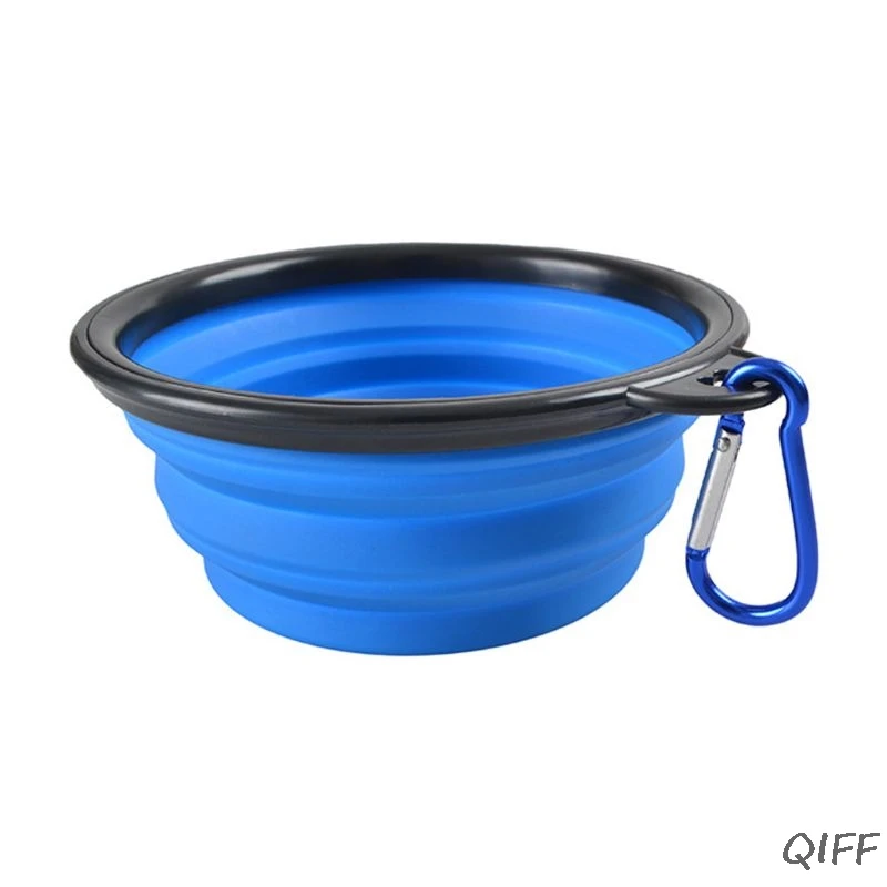 2-Pack очень большой размер складная миска для собак, пищевой силикон BPA бесплатно, Складная расширяемая чашка блюдо для домашних животных кошка еда вода