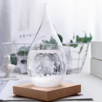 

17*8cm Weather Forecast Crystal Pear Shape Glass Decor Bottle Drop Water Shape Glass Decor home Gift Drop Storm Art Decor