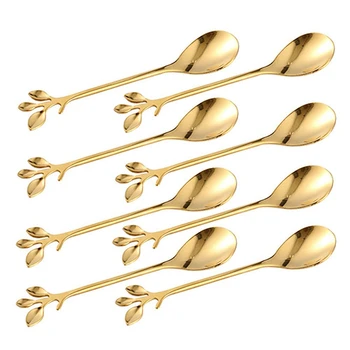 

Ice-Cream Tea Stirring Spoons Retro Dessert Demitasse Espresso Spoons Cutlery Kitchen Tableware 1 Set of 8 Pieces