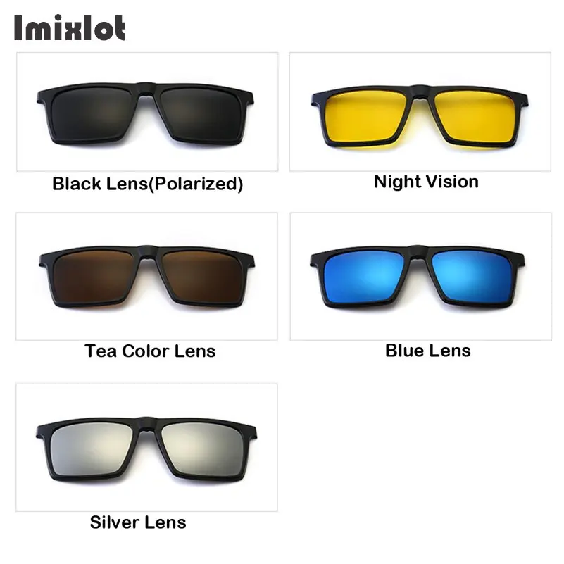 Imixlot 1 комплект, Классические поляризованные солнцезащитные очки на застежке для мужчин и женщин, магнитные солнцезащитные очки, оптические очки для ночного видения, оправа
