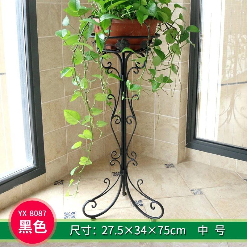 Одиночный Тип Посадки Железный Искусство Европейский стиль indoorshelts хлорофитум Botany рама Горшечное растение рама - Color: Mediumblack