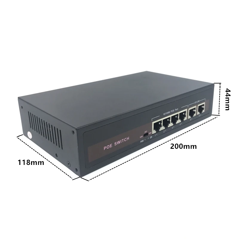 4(100M)-2(100M) 48V Ethernet-коммутатор питания через Ethernet с 5 10/100 Мбит/с Порты и разъёмы IEEE 802,3 af/at подходит для IP камера/Беспроводной AP/IP CCTV камера системы - Цвет: 4(100M)-2(100M)