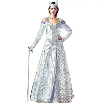 

Silver Cleopatra Apparel Luxury Queen Dress Court Greek cosplay disfraz halloween costumes for women mujer disfraces fantasia