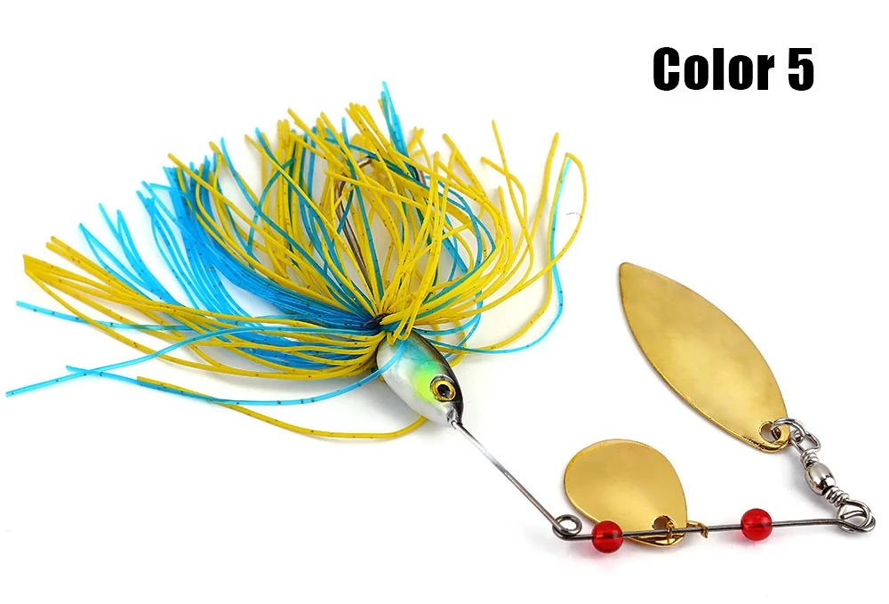 6 PCS Spinner Fishing Lure Bass Crank Bait Tackle Hook