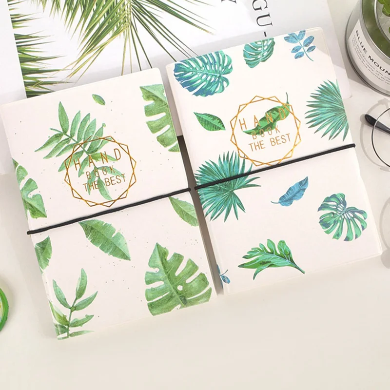 Korea simple small fresh leaf bandage hand book student creative hard copy office learning notebook stationery