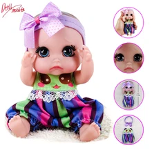 Mini poupée de poche en vinyle pour bébé, 6 pouces, 15Cm, yeux et cœurs bleus, vêtements de chat, bricolage, petits jouets, cadeau de noël, nouvelle collection 2021