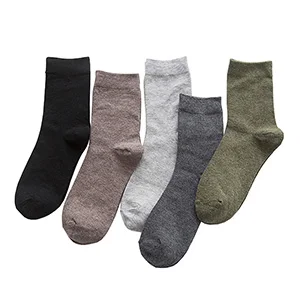 3 пар/лот = 6 штук, осенне-зимние коричневые мужские модные носки, однотонные длинные носки без пятки, деловые хлопковые носки для мужчин