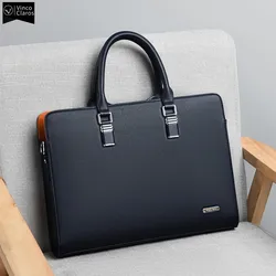 Luxury Men's Leather Business Briefcase Quality Brand Designer Laptop Hand Bag Waterproof Large Capacity Crossbody Bags for Men
