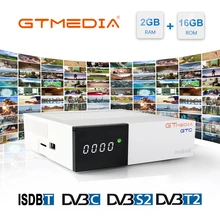 GTMedia GTC спутниковый ТВ приемник DVB-T2/C/S2/ISDB-T ccam Android 6,0 Smart tv Box Amlogic S905D 2 ГБ 16 ГБ 1 год Европейский ТВ m3u