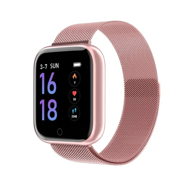 Новинка, женские водонепроницаемые Смарт-часы P70 P68 Plus, Bluetooth, умные часы для Apple IPhone, монитор сердечного ритма, фитнес-трекер - Цвет: Steel Pink