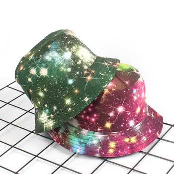 

2020 outer space stars Bucket Hat Unisex printed Caps Hip Hop Gorros Men Summer panama Caps Beach Sun Fishing Bucket Hat #L10