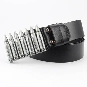 

Fashion Men Punk Bullet Shape Smooth Buckle Belt High Quality Genuine Leather Belt Luxury Quality Designer Belt Mens Brand 2020