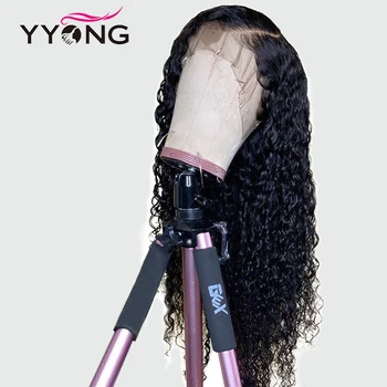 

YYong 13x6 T Part HD Transparent Lace Front Human Hair Wigs Remy Malaysian Water Wave Human Hair Lace Wigs With Baby Hair 120%