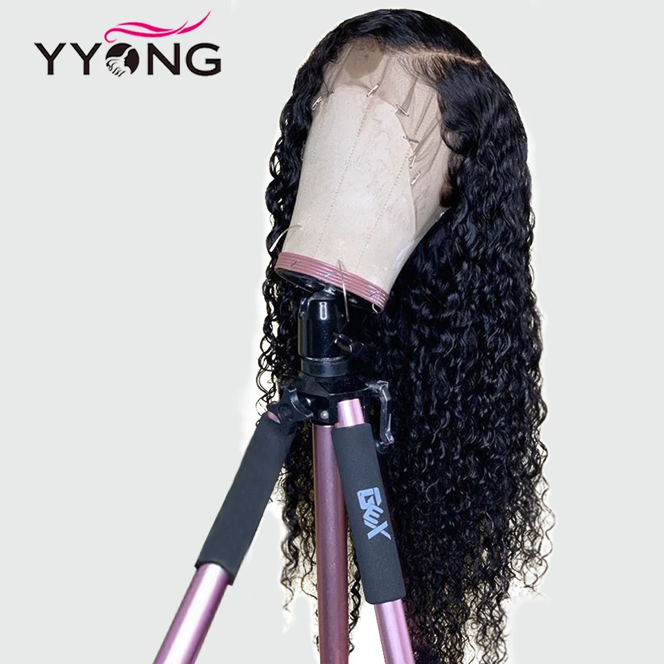 

YYong 1x6 T Part HD Transparent Lace Front Human Hair Wigs Remy Malaysian Water Wave Human Hair Lace Wigs With Baby Hair 120%