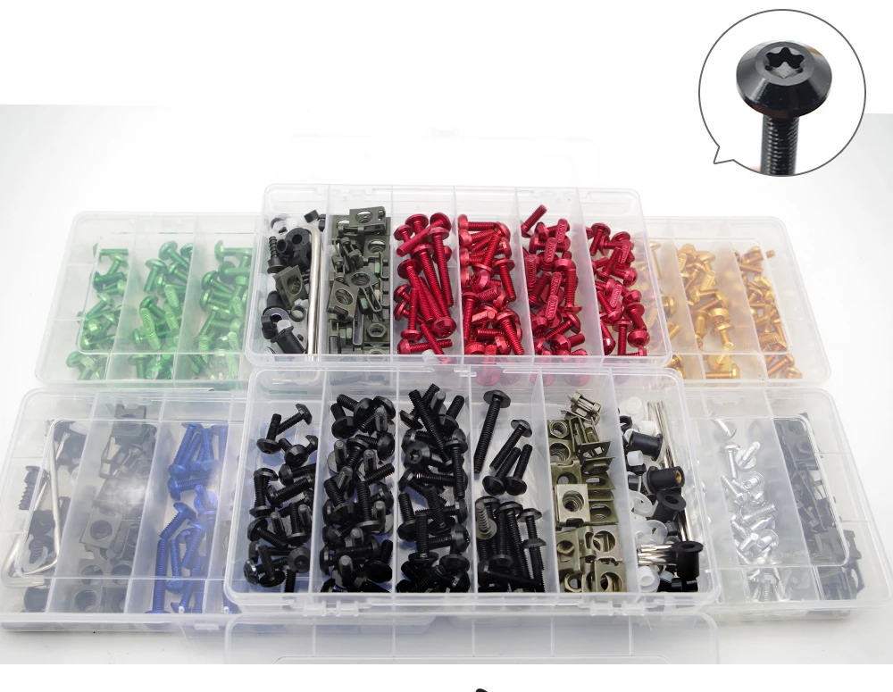 

Motorcycle Fairing Bolts box set Fastener Clips Screw Nuts For aprilia sr 50 bmw f700gs yamaha jog honda cub suzuki sv650