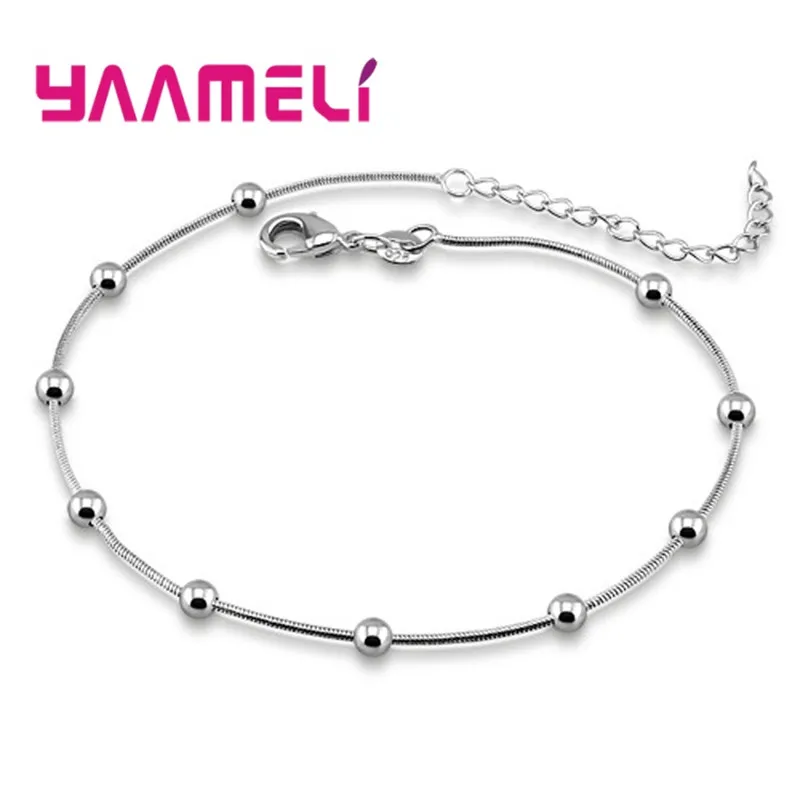 Trendy Women Foot Chains Adjustable Mujer Charm 925 Sterling Silver Color Anklets Bohemia Jewelry Summer Holiday Design - Image 2
