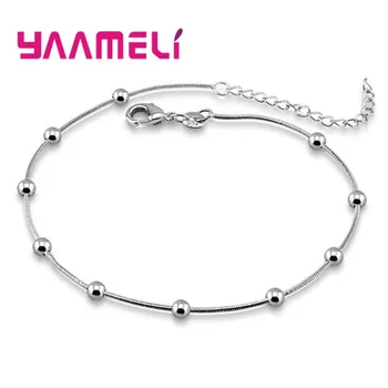 Trendy Women Foot Chains Adjustable Mujer Charm 925 Sterling Silver Color Anklets Bohemia Jewelry Summer Holiday Design