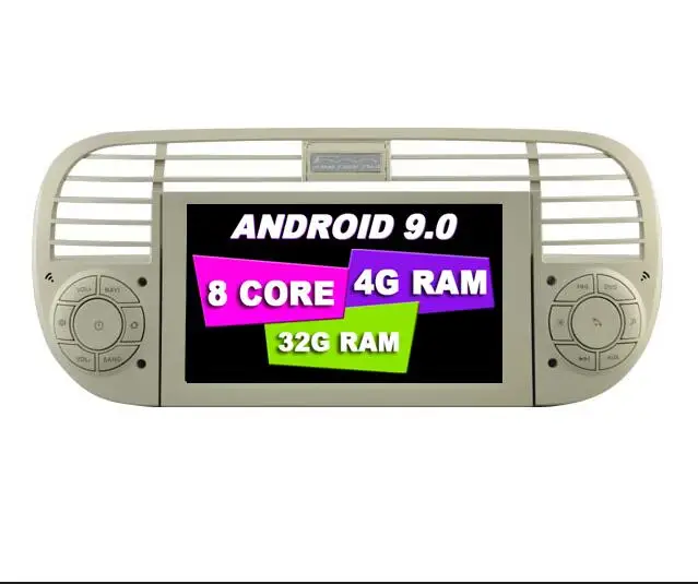 4G 32G White AVGOTOP Android 9 Bluetooth gps Автомобильный плеер мультимедиа для FIAT 500 2G 16G автомобиля радио - Цвет: 4G 32G White