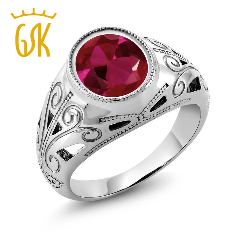 Мужское Винтажное кольцо GemStoneKing из стерлингового серебра 925 пробы 6 40 карат