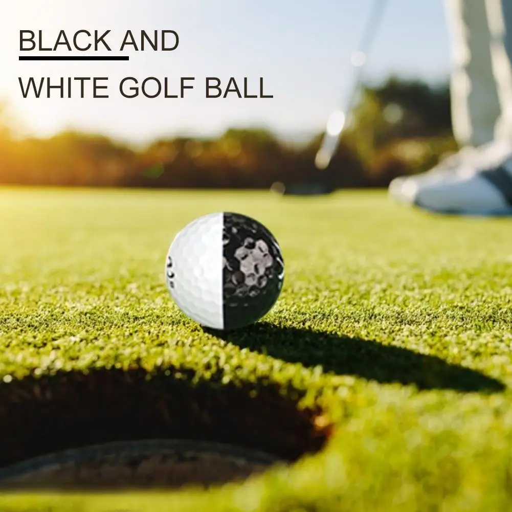 6 шт./компл. новое качество гольф дальние расстояния Гольф черно-белая двухслойная мяч для игры в виде PU шарика Подходит для короткой клюшки