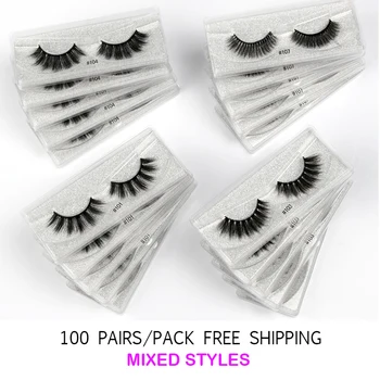 

Eyelashes Wholesale 20/30/50/100 Pairs 3D Mink Lashes Natural False Eyelashes Hand Made Makeup Eye Lashes 3D Mink Eyelashes Bulk