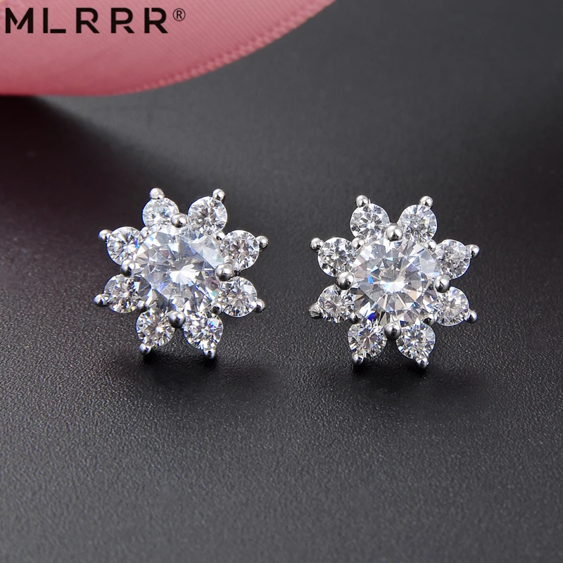 

MLRRR Sterling 925 Silver Jewelries Elegant Simply Zircons Stud Earrings